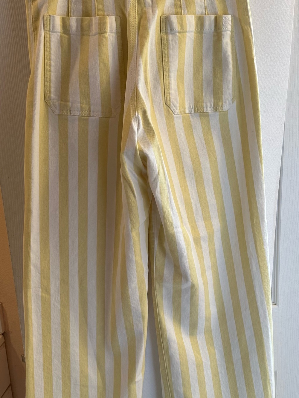 Wide-Leg Striped Pants in Yellow & White - Picture 6 of 8